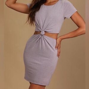 Elegant Lavender Knot-Front Skirt